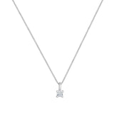 Lab Grown Diamond Princess Solitaire Pendant in White Gold (Without Chain)