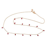 Ruby Stone and Diamond Necklace In 18K Gold