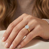 0.25ct Lab Grown Diamond Illusion Cluster Solitaire Ring in 9K Yellow Gold