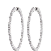 2.00Ct Lab Grown Huggie Hoop Earrings in White Gold