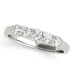 Prong Set Natural Round Brilliant Cut 5 Stone Engagement Ring in Platinum | Luxury Jewellery