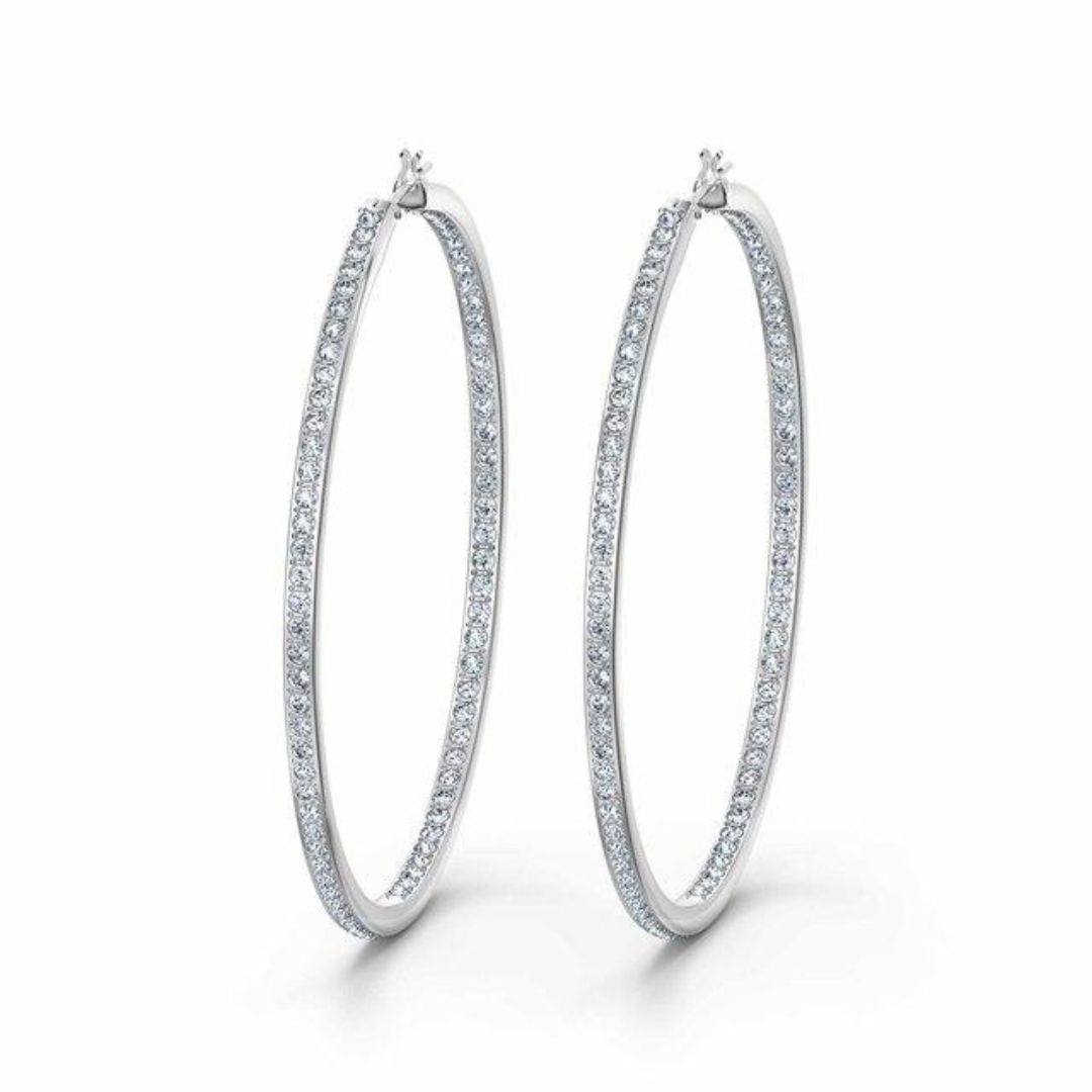 1.00Ct Lab Grown Diamonds Hoop Earrings in White Gold
