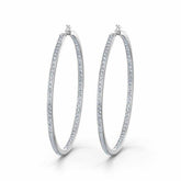 Creolen aus Weißgold mit 1,00 Karat im Labor gezüchteten Diamanten