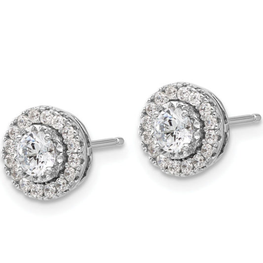 0.84Ct Lab Grown Diamond Round Solitaire Studs Earring in White Gold