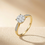 Lab Diamond Engagement Ring with Shoulders 0.25ct in 18K Gold Vermeil