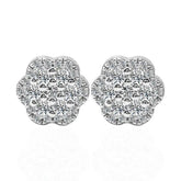 0.25Ct Lab Grown Diamond Cluster Flower Stud Earrings in White Gold