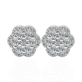 0.25Ct Lab Grown Diamond Cluster Flower Stud Earrings in White Gold