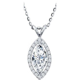 0.75ct Diamond Marquise Pendant In 18k Gold