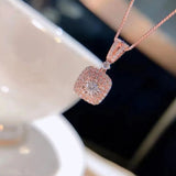 0.50Ct Round Lab Grown Diamond Halo Pendant Without Chain