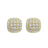 0.60Ct Round Lab Grown Diamond Studs Earrings in Yellow Gold