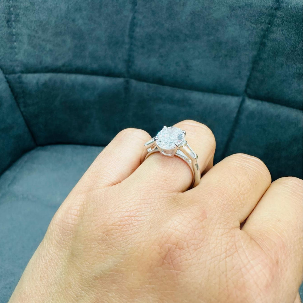 oval lab diamond engagement ring