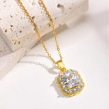 0.70Ct Lab Grown Diamond Pendant Necklace In Yellow Gold