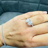 IGI certified toi et moi diamond ring Radiant cut pear cut diamond ring