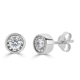 0.50Ct Lab Grown Diamond Bezel Set Solitaire Studs Earrings in Platinum
