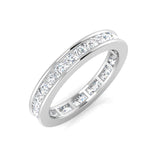 0.50-3.00ct Lab-Grown Round Cut D/VVS Diamond Channel Set Full Eternity Ring.