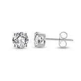 round diamond solitaire stud earrings with push back clasp