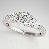 2.00Ct Lab Grown Round Diamond Trilogy Engagement Ring Anniversary Gift