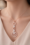 Spiral Diamond Pendant Necklace with Multi-Layer Design Without Chain