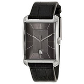 Calvin Klein Men's 'Window' Black Leather Swiss Quartz Watch