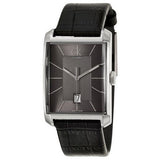 Calvin Klein Men's 'Window' Black Leather Swiss Quartz Watch