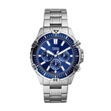Fossil Garrett FS5623 Men’s Chronograph Watch – Blue Dial, Stainless-Steel Bracelet