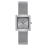 Calvin Klein K3R23126 Ladies Silver-Tone Stainless-Steel Watch – Square 24 mm
