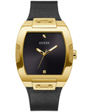 Montre Guess pour homme avec bracelet en cuir noir et silicone et accents de diamants