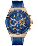 Guess Herrenuhr mit blauem Silikonarmband