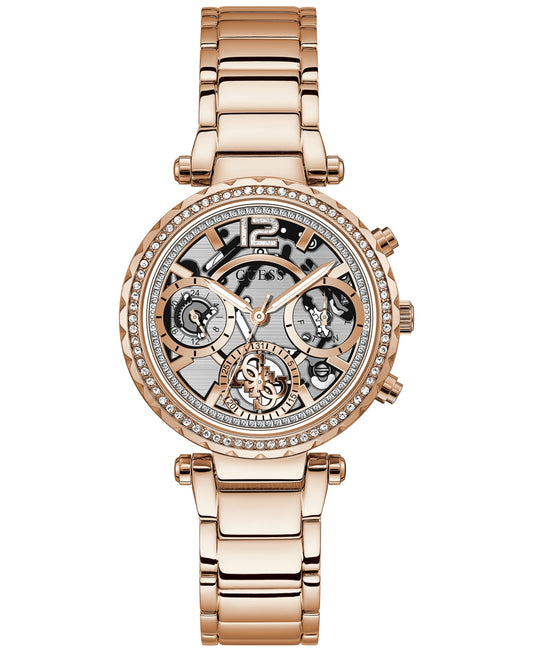 Guess Women's Rose Gold-Tone Stainless Steel Bracelet Watch 37mm