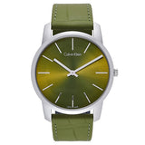 Calvin Klein Men’s Green Leather & Stainless-Steel Watch