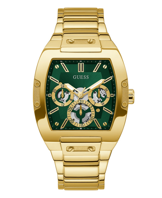 Guess Men's Gold-Tone Stainless Steel Bracelet, Multi-Function Watch, 43mm