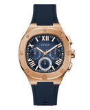 Montre multifonction Guess pour homme en silicone bleu marine