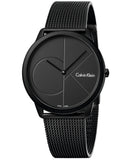 Calvin Klein Men's Minimal Watch – 40 mm Black Dial, Stainless Steel Bracelet