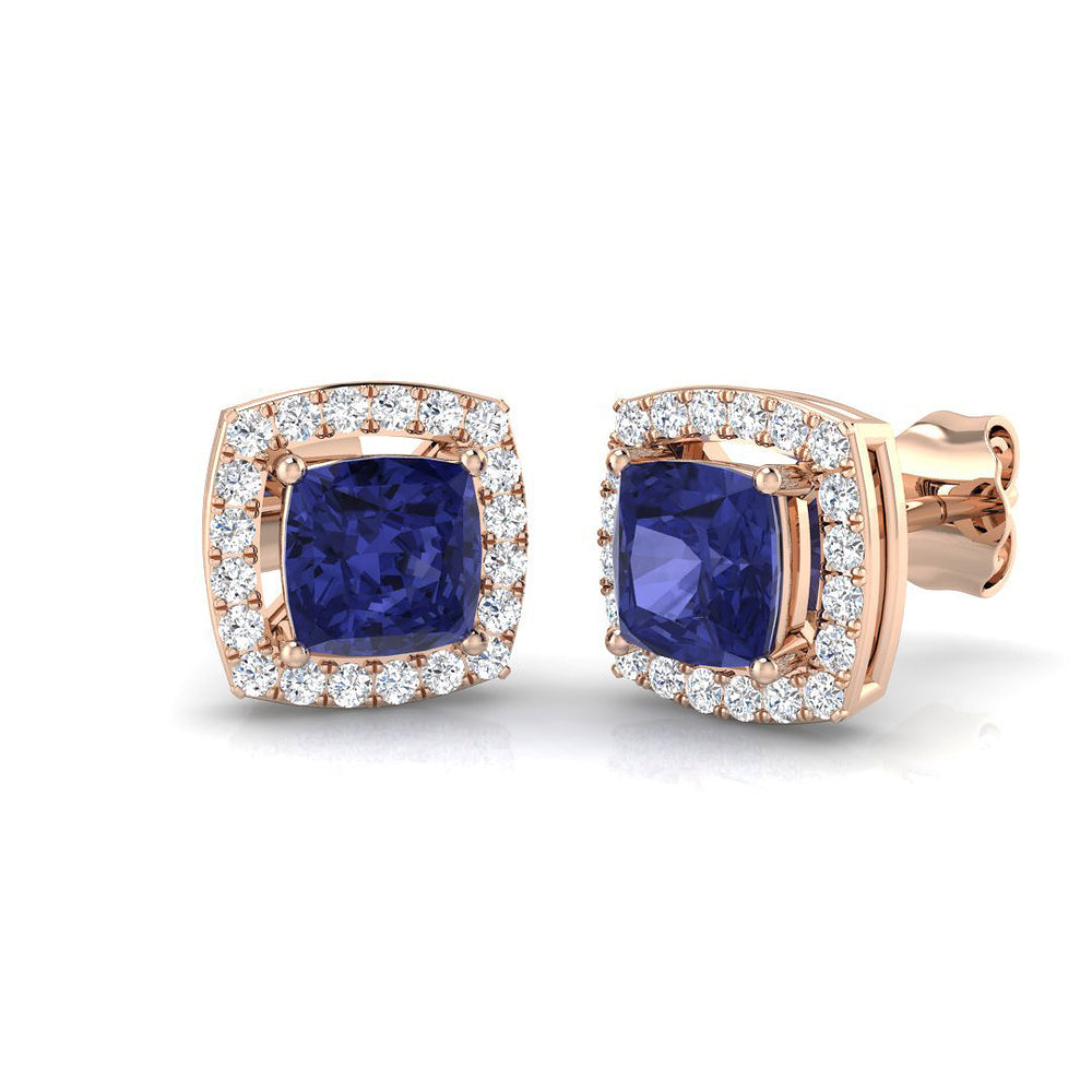 Luxury Cushion Cut Tanzanite Earrings