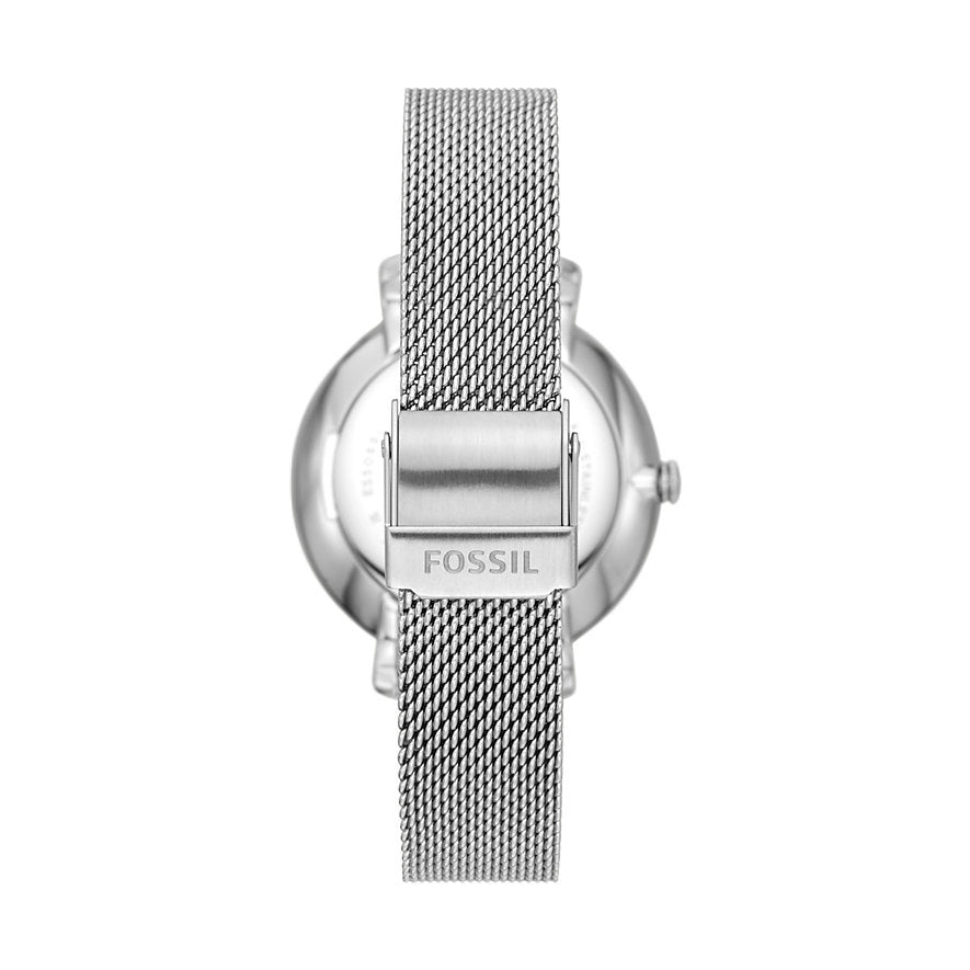 Fossil Women Jacqueline Three-Hand Date Stainless Steel Mesh Watch
