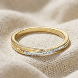 Lab Diamond Half Eternity Wave Ring 0.05ct in 18k Gold Vermeil