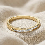 Lab Diamond Half Eternity Wave Ring 0.05ct in 18k Gold Vermeil