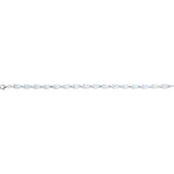 Oval Lab-Grown White Opal Line Bracelet In Gold & Platinum