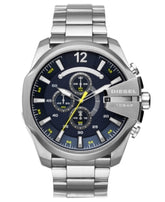 Diesel Men's Mega Chief Quartz Stainless Steel Chronograph Watch, Color: Silver-Tone