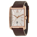 Calvin Klein Men’s Watch – Silver Dial, Brown Leather Strap