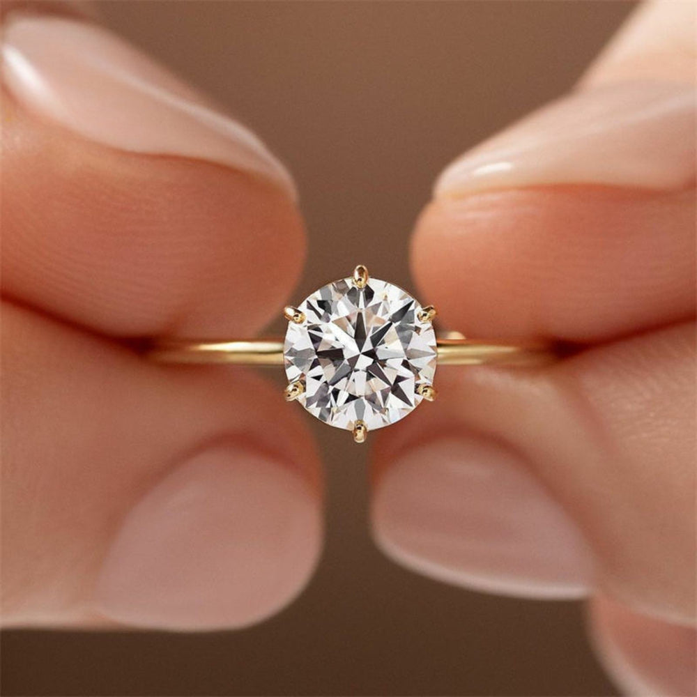 round cut diamond ring