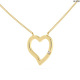 0.03Ct Round Diamond Heart Shape Necklace Pendant in White Gold