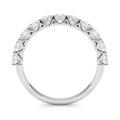 Round Cut U Prong Set Lab Grown Diamond Half Eternity Ring in Platinum | Timeless Jewellery