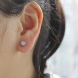 0.50Ct Lab Grown Diamond Bezel Set Solitaire Studs Earrings in Platinum