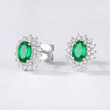 0.50Ct Lab Grown Diamond Emerald Solitaire Cluster Studs Earrings in Gold
