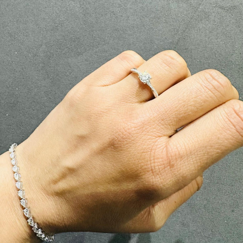 twisted engagement ring 0.50ct diamond ring