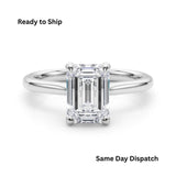 Alliance solitaire à six griffes de 1,0 carat en or blanc 9 carats