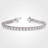 Natural Diamond Tennis Bracelet in Gold & Platinum - 5.00Ct Round Diamonds