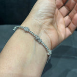 5.25 Carat Round Natural Diamond Cluster Tennis Bracelet in 9K White Gold