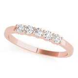 Lab-Grown Round Diamond Prong Set Straight 5-Stone Diamond Ring, DE Color VVS Clarity
